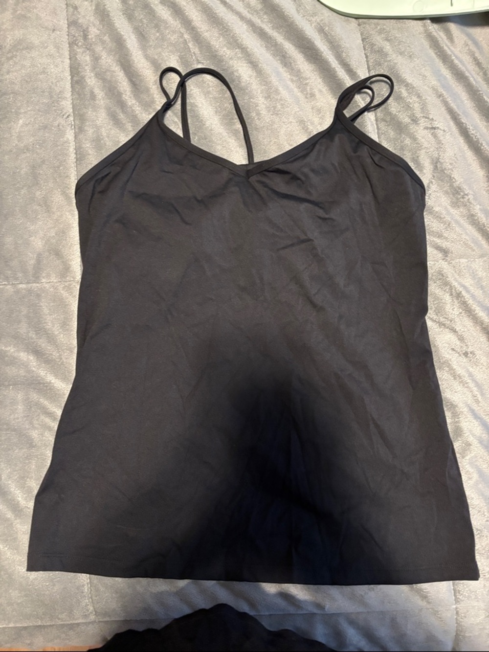 Zyia Built in Bra Black Spaghetti Strap Women's Camisole XL